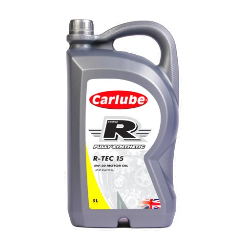 Carlube Triple R R-TEC 15 5W-20 API, ILSAC, Fully Synthetic Motor Engine Oil, 169 Fl Oz