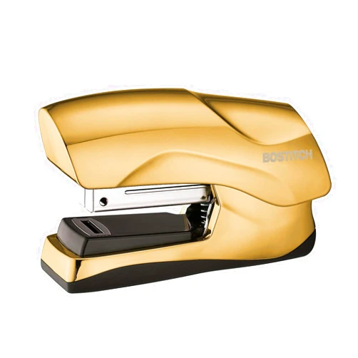 Bostitch Office Heavy Duty Stapler, 40 Sheet Capacity, No Jam, Half Strip, Fits into the Palm of Your Hand, For Classroom, Office or Desk, Gold Chrome