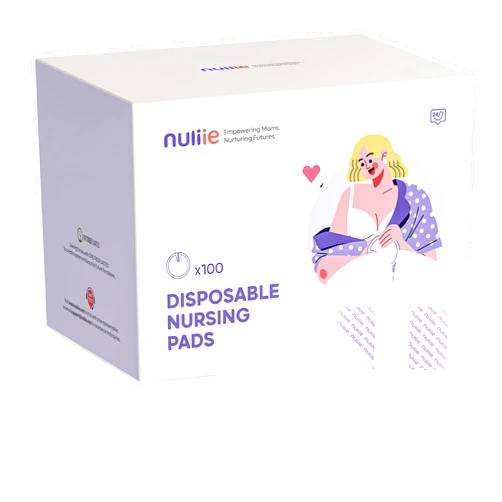 Nuliie Super Absorbent & Featherlight Disposable Nursing Pad, Stay Dry, Soft & Breathable Breast Pad for Leaking Milk, Leakproof, Individually Packaged Breastfeeding Essentials for Moms (100 Count)