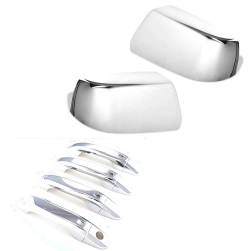 Alittlepanda ALP triple chrome plated TOP HALF Mirror+With 4 Smart Keyholes Handle Covers Compatible With 2014-2020 Chevy Tahoe Suburban