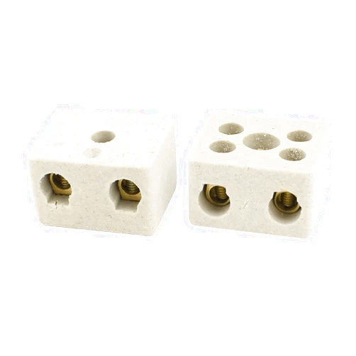 Sourcing map uxcell 2 Way 380V 30A Ceramics Terminal Blocks High Temp Ceramic Connectors 2pcs