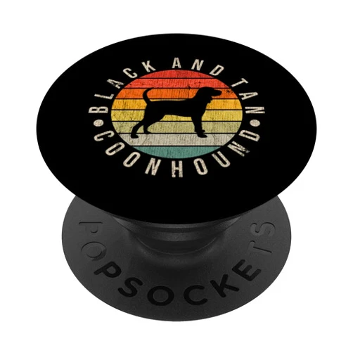 Black and Tan Coonhound Vintage Retro Love Black and Tan Coonhound Paw Vintage Retro Dad Mom Women Pet PopSockets Swappable PopGrip
