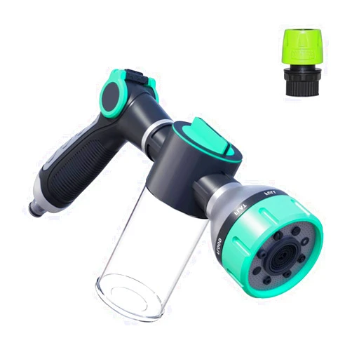 Hamirah Car Wash Foam Gun，Garden Hose Nozzle Sprayer With Foam Cannon ，8 Spray Pattern Car Wash Cleaning Pressure Washer Sprayer For Dog Washing Hose Attachment, Watering Plants, Lawn, Patio, Cleaning