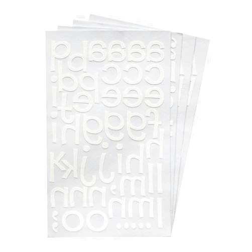 Magfok Iron on White Letters Transfer 1.4 Inch Flock Uppercase & Lowercase 4 Sheet (White)