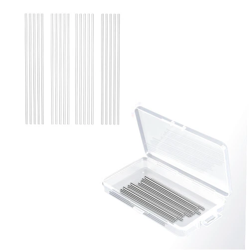 LIVSMON 30 Pcs 3mm Stainless Steel Rod Pins for Wooden Crochet Blocking Board, Knitting & Crochet Supplies Kit, Each Pin 5.1