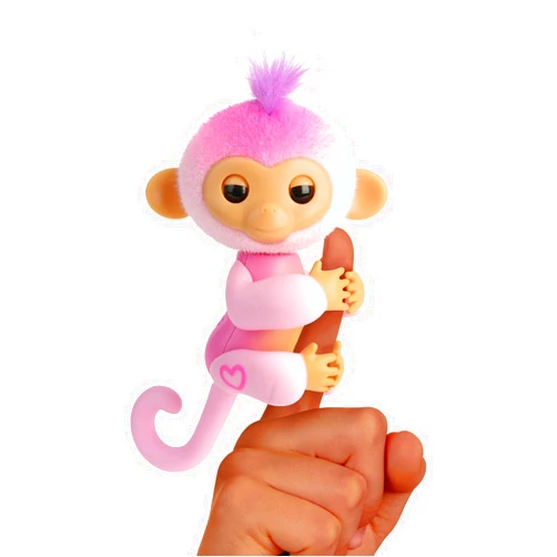 Fingerlings 2023 New Interactive Baby Monkey Reacts to Touch – 70+ Sounds & Reactions – Harmony (Pink)