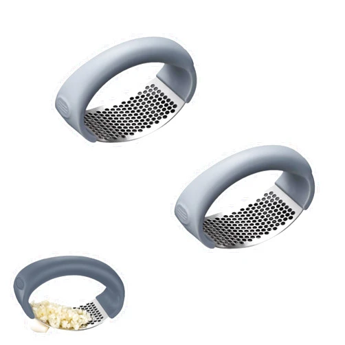 QIFAFEI 2PCS Stainless Steel Garlic Presser,Portable Manual Heavy Duty Garlic Mincer,Garlic Chopper for Household Kitchen Utensils