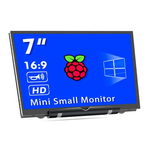 HMTECH 7'' Raspberry Pi Screen, 800x480 HDMI Small Monitor with Dual-Speaker, LCD Screen Display for Raspberry Pi 4/3/2/Zero/B/B+ Win11/10/8/7 (Non-Touch)