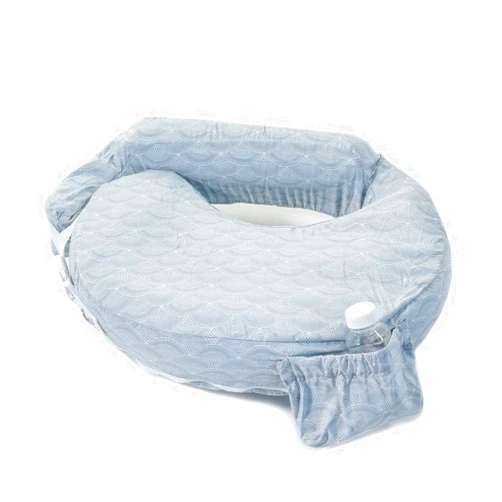 My Brest Friend Inflatable Travel Nursing Pillow for Breastfeeding, Bottlefeeding & Posture Support with Slipcover, Horizon