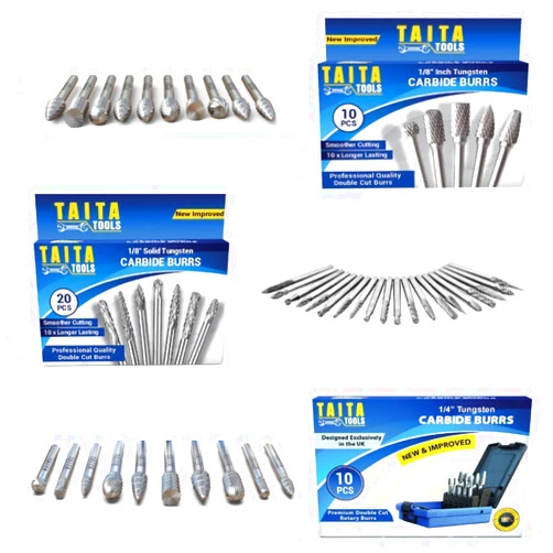 TaitaTools 3 x Professional Tungsten Carbide Burr Gift Set - 1/4