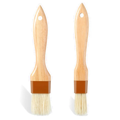 Abeillo 2 Pieces Pastry Brush for Baking, Basting Brush for Cooking BBQ Oil Brush for Cooking Boar Bristle Brushes Wooden Handle Food Brush for Barbecue Egg Butter Sauce Marinade Kitchen Cooking Brush