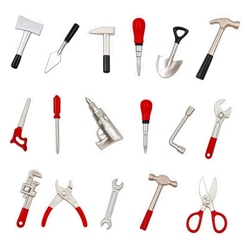 GALAOMA 17PCS 1:12 Miniature Doll House Tools Metal Home Repair Multi-Tool Model Set Fun for Party Dollhouse Decoration Accessories Mini Yard Supplies Creative Pretend Toy (Tool)