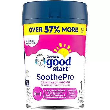 Gerber Good Start Soothe (HMO) Non-GMO Powder Infant Formula, Stage 1, With Iron, 2’-FL HMO and Probiotics for Digestive Health and Immune System Support, 30.6 Oz
