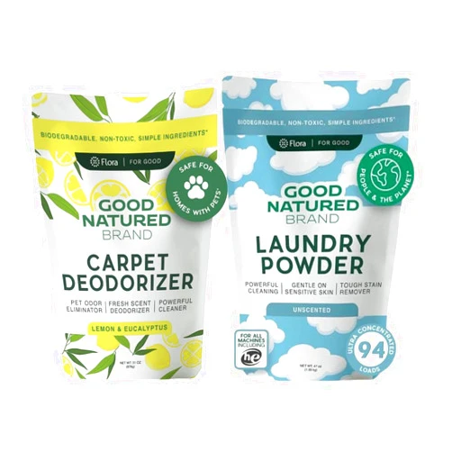 Good Natured Brand | Laundry Bundle | Carpet Freshener Lemon & Eucalyptus 31oz | Pet-Friendly Carpet Deodorizer | Laundry Powder Unscented 47oz | Hypoallergenic Laundry Powder 94 Loads