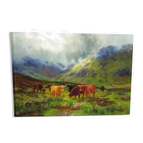 PRomx Louis Bosworth Hurt,Morning Mists Prints Artwork for Home Walls Decor Vintage Painting Pictures for Wall HD Canvas Photo Prints Wall Art Decor Canvas 12x18inch(30x45cm), Frame-style