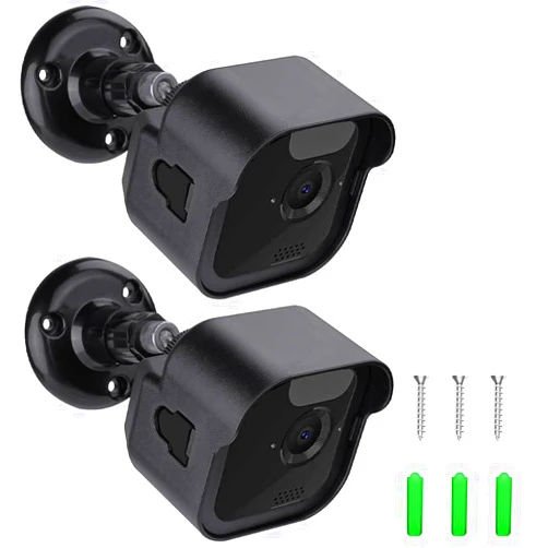 KJRIVER Wall Mount for Blink Outdoor 4 (4th Gen) & Blink Outdoor (3rd Gen) Camera, Weatherproof Protective Housing and 360 Degree Adjustable Mount with Sync Module 2 Mount (2 Pack -Black)