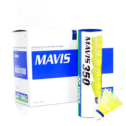 YONEX Mavis 350 Yellow Nylon Shuttlecock (10 Tubes)