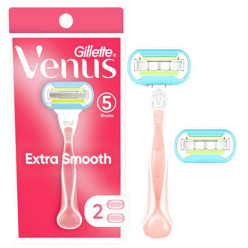 Gillette Venus Extra Smooth Razors for Women, 1 Razor, 2 Blade Refills, Designed for a Close, Smooth Shave