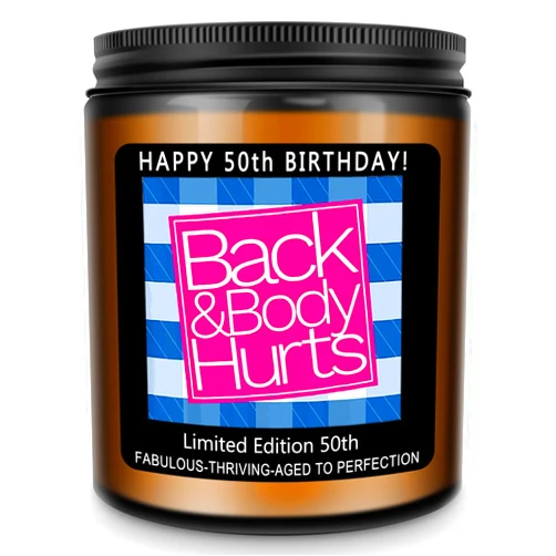 Homsolver 50th Birthday Gifts For Her Him，Happy 50th Birthday Candle Gifts For Women Men，Funny 50 Years Old Birthday Decorations Gifts Ideas-Handmade Lavender Candle