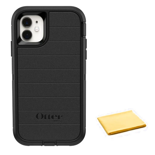 OtterBox Defender Pro Series Screenless Edition Case for iPhone 11 and iPhone XR with Cleaning Cloth - Case Only - Non-Retail Packaging - Black
