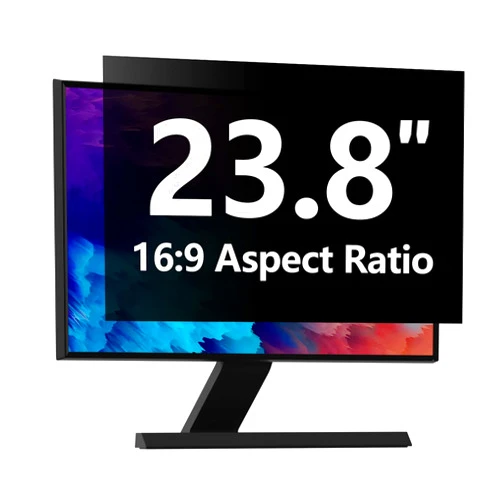 RedANGEL Computer Privacy Screen Protector 23.8 Inch with Hp Dell Acer Asus Samsung LG and More, Removable Security Shield Filter for 16:9 Aspect Ratio Monitor Like ViewSonic Sceptre AOC Koorui BenQ and More