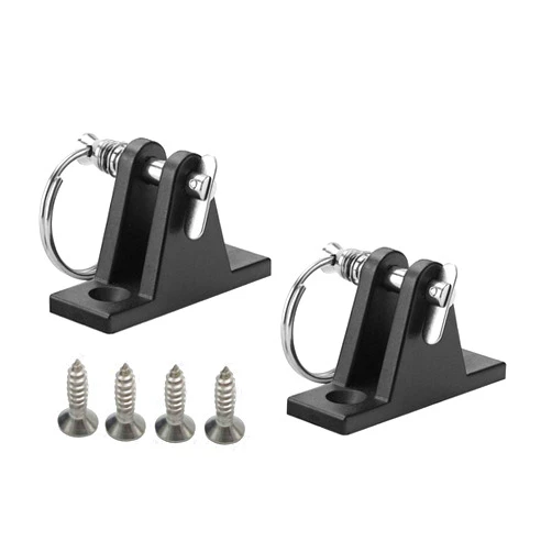 Vincilee 2 Sets Marine Boat Deck Hinge Bimini Top Deck Hinge Mount Bimini Top Fitting Hardware Nylon Black Deck Hinge