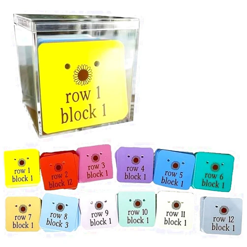 Generic Quilting Block Markers,Sewing Mark Paper Cards,Innovative Quilting Blocks with Holes，Keep Your Quilt Organized,a Total of 12 Markers per Color