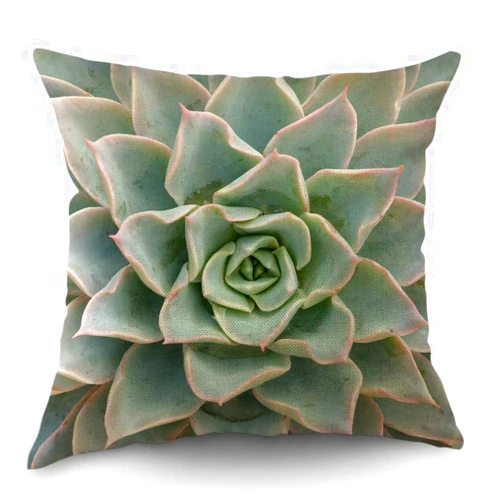 Moslion Cactus Pillows Decorative Throw Pillow Cover Cactus Flower Pillow Case 18x18 Inch Cotton Linen Square Cushion Cover for Sofa Bed Green