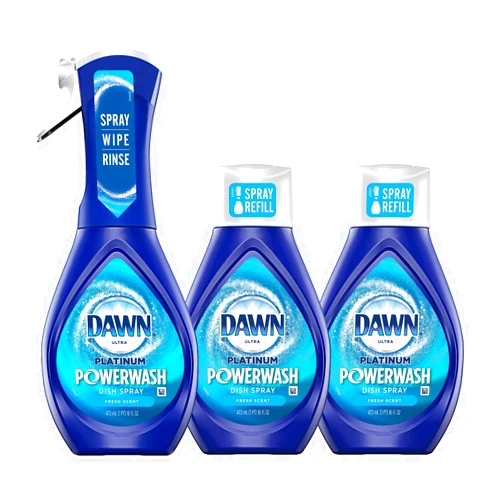 Dawn Powerwash Starter Kits, Dish Spray, Dish Detergent, Fresh Scent Bundle, Spray Bottle, 2 Refills…