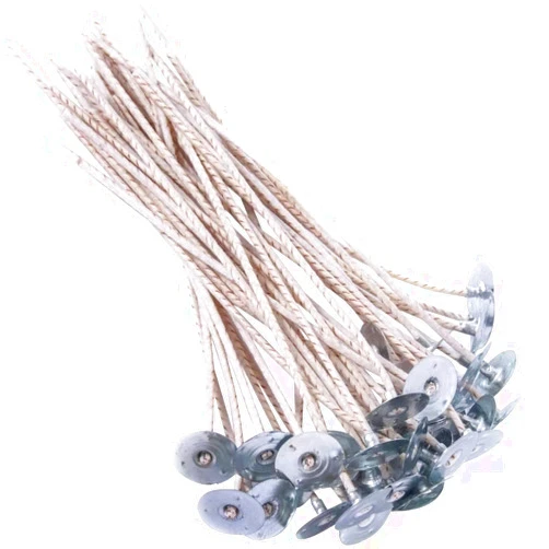 GSXRB 100pcs ECO Wicks for Soy Candles, 6 inch Pre-Waxed Candle Wick for Candle Making,Thick Candle Wick with Base