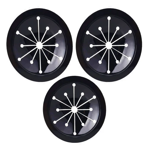 Peixiong 3 Pcs Black Garbage Disposal Splash Guards Collar Sink Baffle, 3-1/8 Inch Kitchen Sink Drain Splash Guard, Multi-Function Kitchen Drain Plugs for GE, Whirlaway, Sinkmaster and Waste King