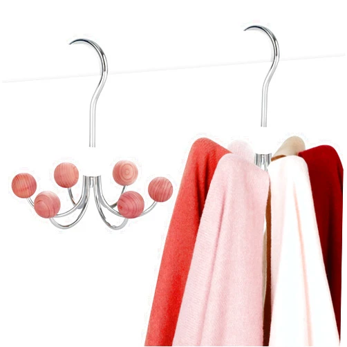 TOPIA HANGER Hoodie Hangers 2-Pack with 6 Cedar Balls, 360°Swivel Purse Hanger, Scarf Hanger, Closet Hooks, Handbag Organizer, Bra Hanger, Accessory Organizers for Scarf, Tanktop, Hat, Hoodie CT43C