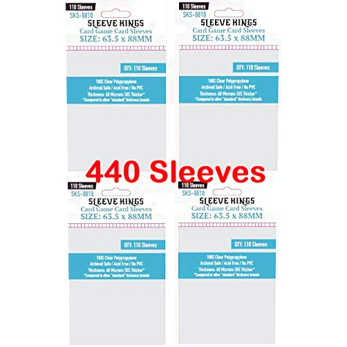 Sleeve Kings Card Game Card Sleeves 63.5 x 88 mm (4x110 Pack, 440 Sleeves)