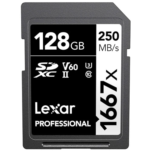Lexar 128GB Professional 1667x SDXC Memory Card, UHS-II, C10, U3, V60, Full-HD & 4K Video, Up To 250MB/s Read, for Professional Photographer, Videographer, Enthusiast (LSD128CBNA1667)