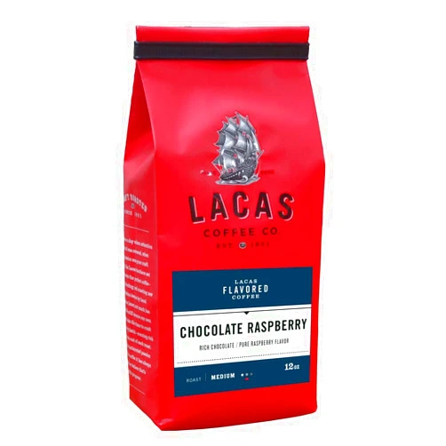 Lacas Coffee Company Flavored Coffee Chocolate Raspberry Whole Bean 12oz
