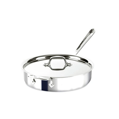 All-Clad D3 3-Ply Stainless Steel Sauté Pan with Lid & Handle 3 Quart, Induction, Oven Broiler Safe 600F, Multi-Cooktop, Deep Frying Pan, Everyday Pan, Skillet, Pots and Pans, Cookware, Kitchen Silver