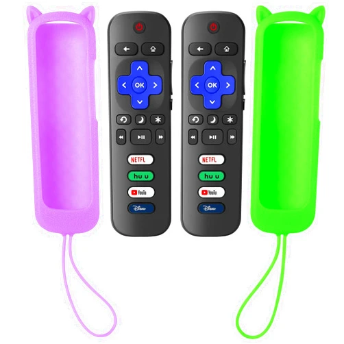 SOTATOO (Pack of 2) Replacement Remote for Roku TV with Soft Protective Case(Glow in The Dark), Universal Remote for TCL Roku/Hisense Roku/Onn Roku/Sharp Roku/Element Roku/Philips Roku Smart TV