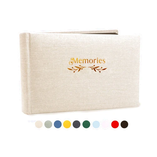 Holoary Small 4x6 Photo Album, Linen Hard Cover, Holds 50 Photos, Black Page Traditional Book Bound, Mini Brag Book Baby Album, Ideal For Wedding, Family Pictures, Gifts, Anniversary (Beige)