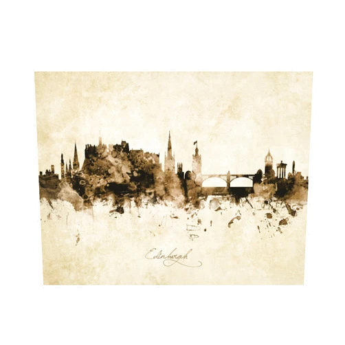 Trademark Fine Art 'Edinburgh Scotland Skyline Vintage' Canvas Art by Michael Tompsett