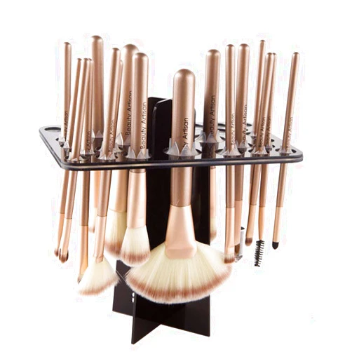 Oacryliby Makeup Brush Drying Rack, Paint Brushes Holder Dryer Stand Tower Tree,Collapsible Black Large Acrylic Make Up Brush Cleaner Organizer,Brush Cleaning Kit Accessories for Artist,Makeup Lovers