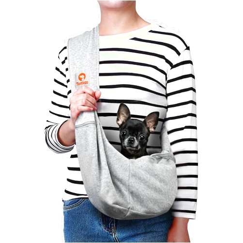Tomkas Dog Sling Carrier for Small Dogs Puppy Carrier for Small Dogs (Grey, for Pets Weight 2-7 lbs)