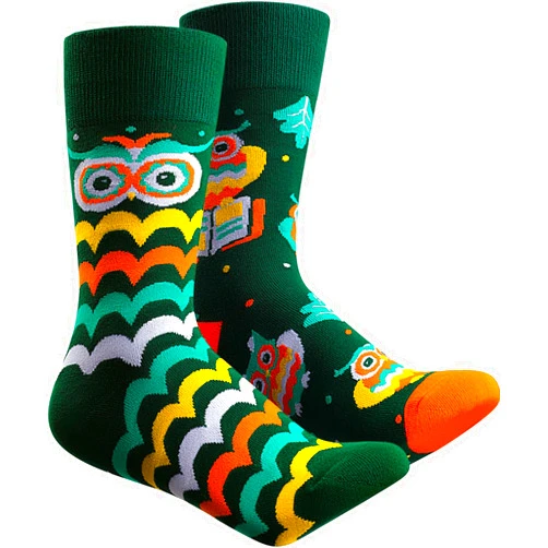 WARMVIN Women's Funny Novelty Crew Socks Animal Crazy Socks for Girls Gift, Magpie Peacock Pig Cat Dog Owl Ostrich Pattern, Size 6-10