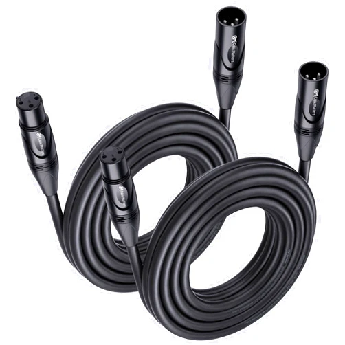 Cable Matters 2-Pack Premium XLR to XLR Cables - 20ft, Male to Female Microphone Cable, Oxygen-Free Copper (OFC) Mic Cord, Black