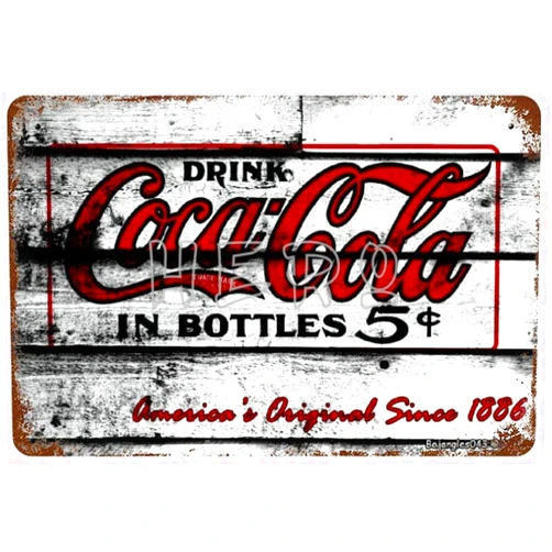 DCTXLM Coca Cola Vintage Vintage Tin Sign Prevent Glare Plaque not Rusted Iron Painting Aluminum Metal Retro Movie Band Art Personalized Poster 8x12 In
