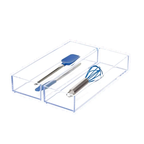 InterDesign iDesign Clarity Drawer, Kitchen and Bathroom Organization Silverware, Spatulas, Gadgets, Large-Set of 2