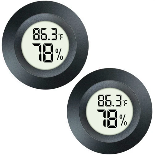 DWEPTU 2 Pcs Hygrometer Thermometer Mini Digital LCD Monitor Indoor/Outdoor Humidity Meter Gauge Temperature for Humidifiers Dehumidifiers Greenhouse Reptile Humidor Fahrenheit/Celsius(℉/℃) by DWEPTU