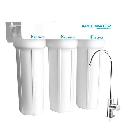 APEC Water Systems WFS-1000 3 Stage Under-Sink Water Filter System , White
