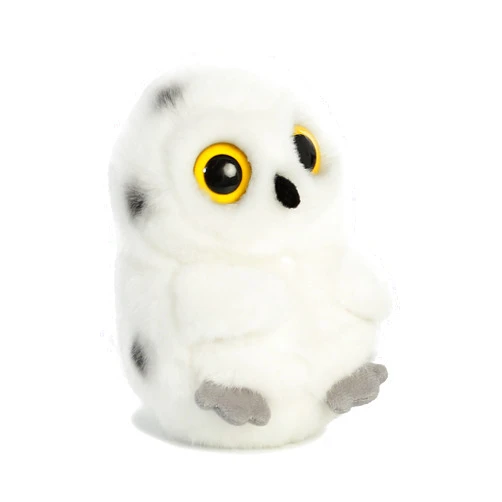 Aurora® Round Rolly Pet™ Hoot Owl™ Stuffed Animal - Adorable Companions - On-The-Go Fun - White 5 Inches