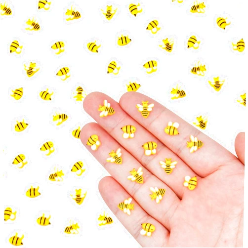 HOMICO 200PCS Micro Resin Bee Decor Dollhouse Tiny Bee Decorations for Party Mini Resin Animals for Garden Micro Landscaping Bee Party Decorations