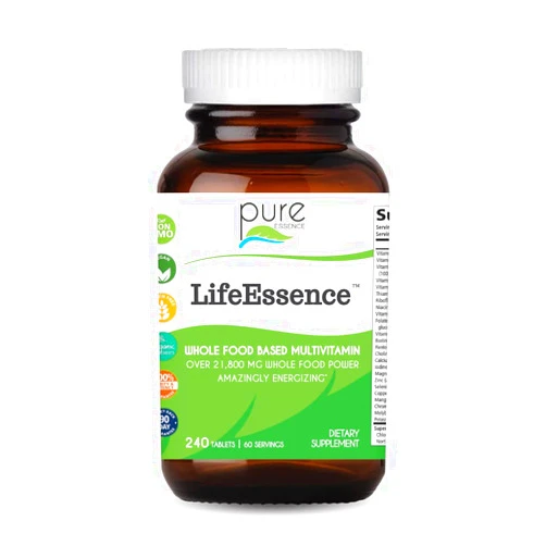 PURE ESSENCE LABS LifeEssence Multivitamin for Women and Men - Natural Herbal Supplement - Vitamin D, Vitamin D3, Vitamin B12, Biotin with Whole Foods (240 Tablets)